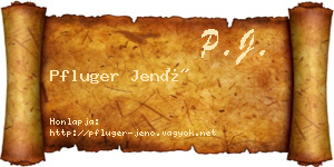 Pfluger Jenő névjegykártya