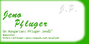 jeno pfluger business card